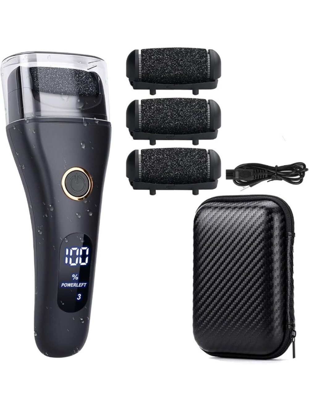 Electric Callus Remover for Feet - 3 Speed Foot File & Pedicure Kit with Storage